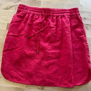 Willi Smith Women's red linen Skirt